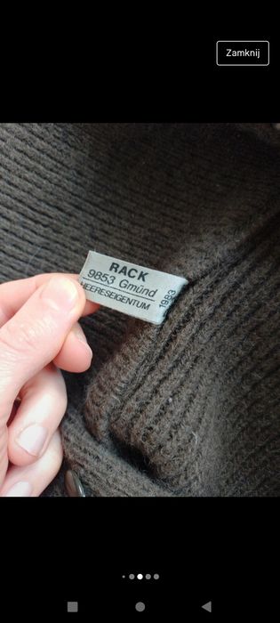 Oryginalny Niemiecki wojskowy sweter z 1983r. 100% wełna