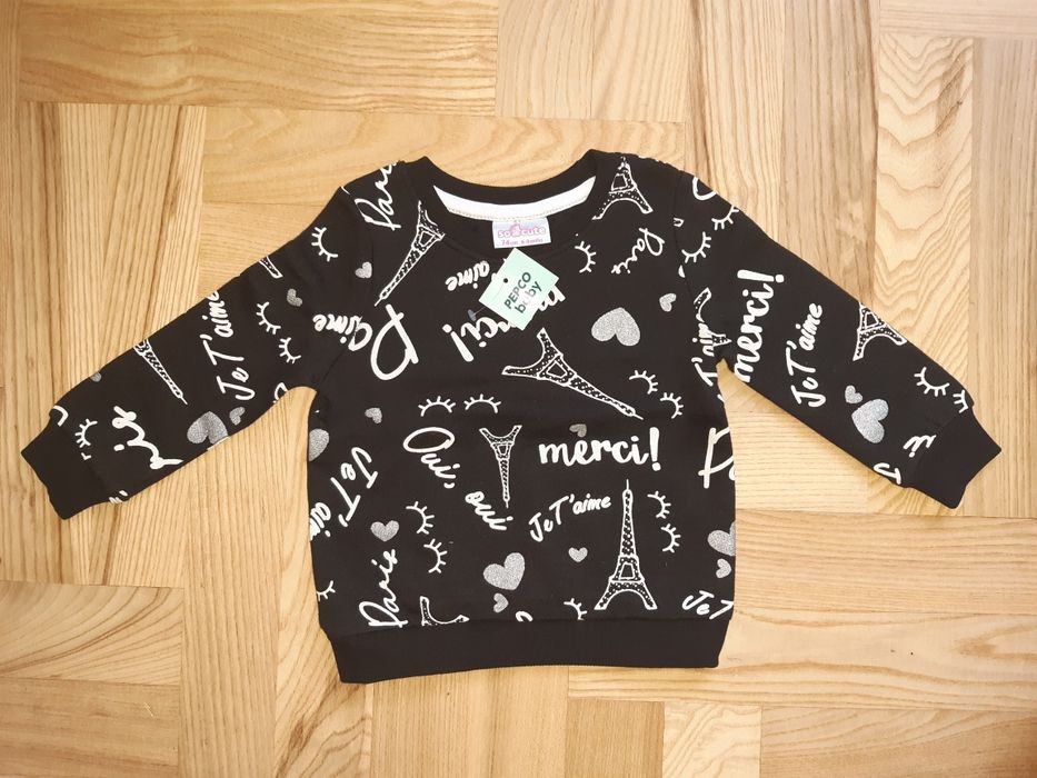 Nowa czarna bluza dla dziewczynki 74