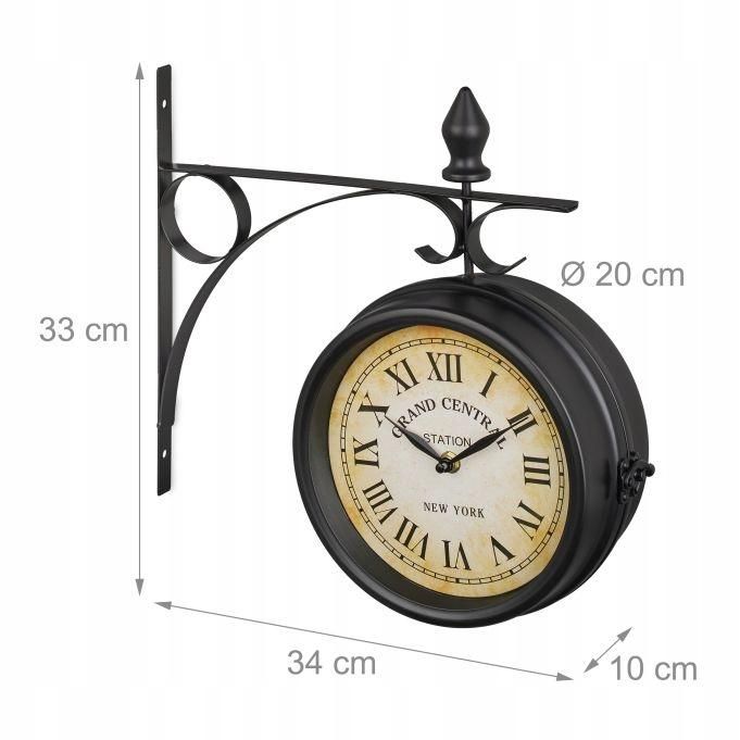 Zegar ścienny relaxdays czarny 34cm
