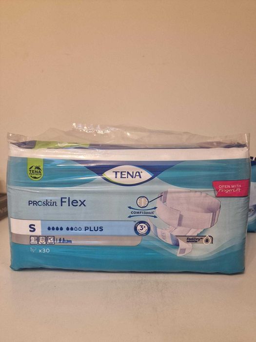 TENA Flex Plus S 30szt 6/8 Komfortowe pieluchomajtki z pasem