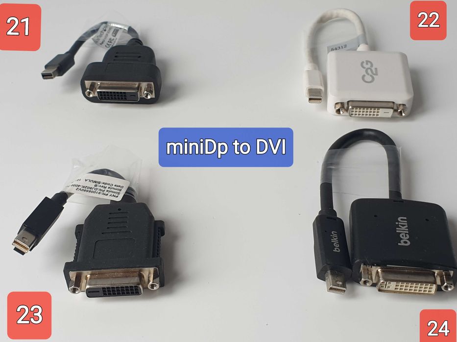 адаптер Mini DisplayPort Thunderbolt HDMI/VGA/DVI/DisplayPort/1-32ШТ
