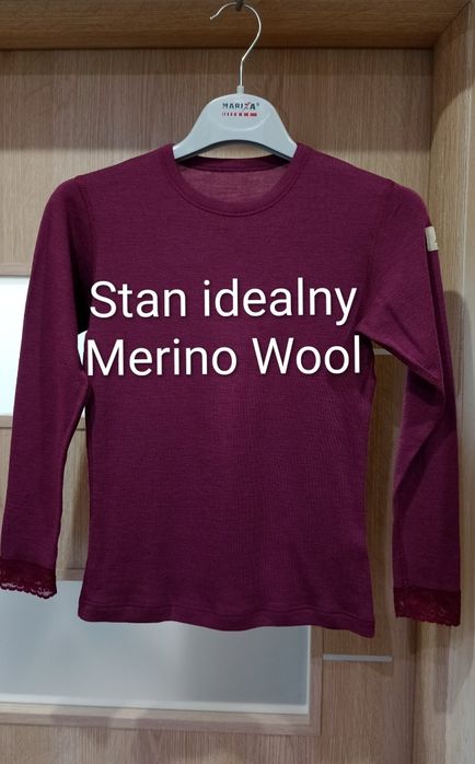Bluzka koszulka termiczna wełniana, Merino Wool wełna Janus 128
