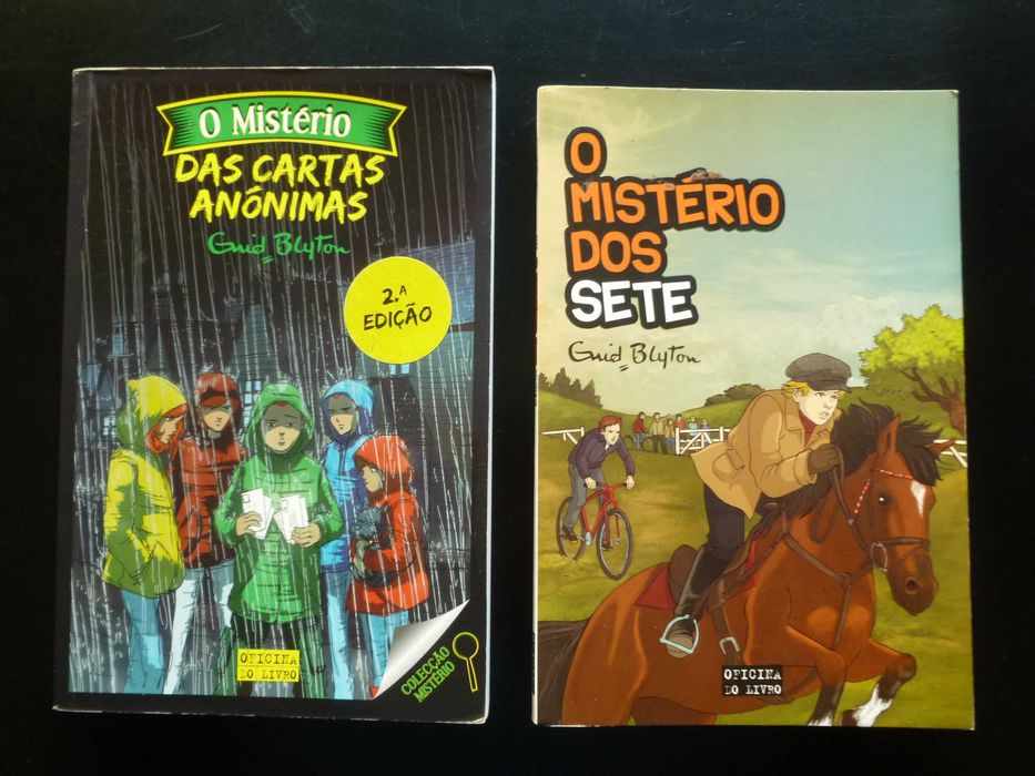 4 livros Enid Blyton - "Coleção Mistério" e "Clube dos Sete"