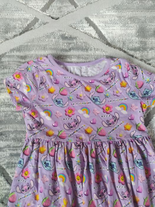 Sukienka Stich z krótkim rękawem bawełniana kolorowa