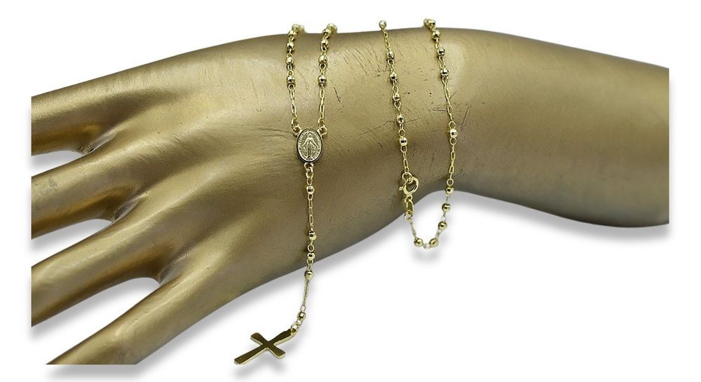 Złoty 14k łańcuszek różaniec diamentowany rcc003y Gdańsk Trójmiasto