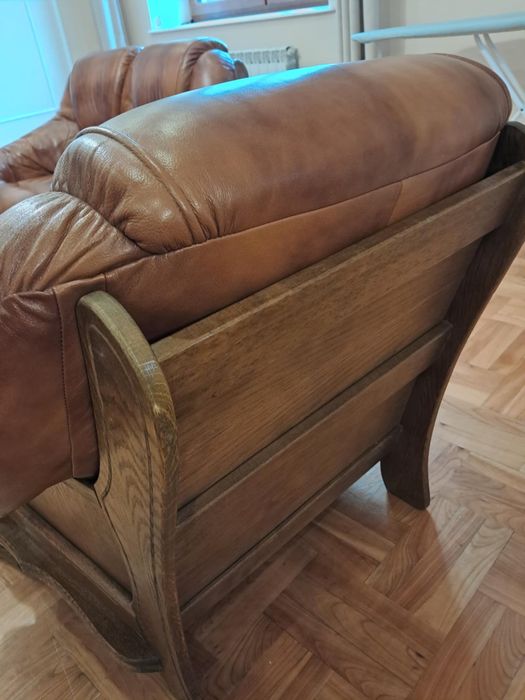 Skórzany wypoczynek skóry brązowe skórzane kanapy sofa