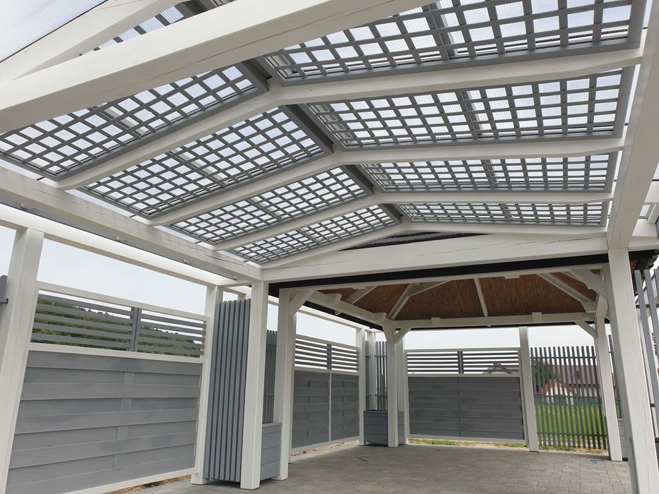 altana drewniana ogrodowa nowoczesna biała