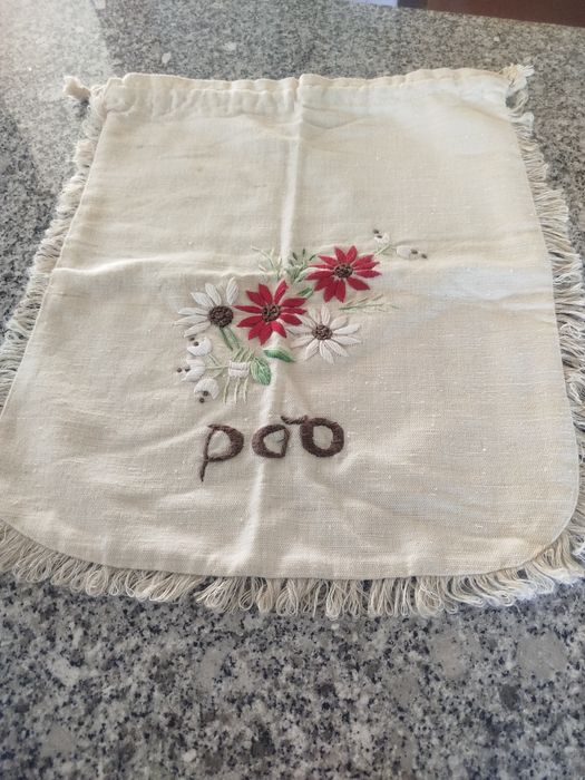 Saco de pão em linho.