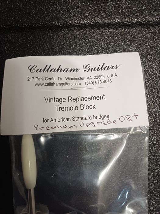 Mostek tremolo Callaham upgrade Fender Blok ramię siodełka