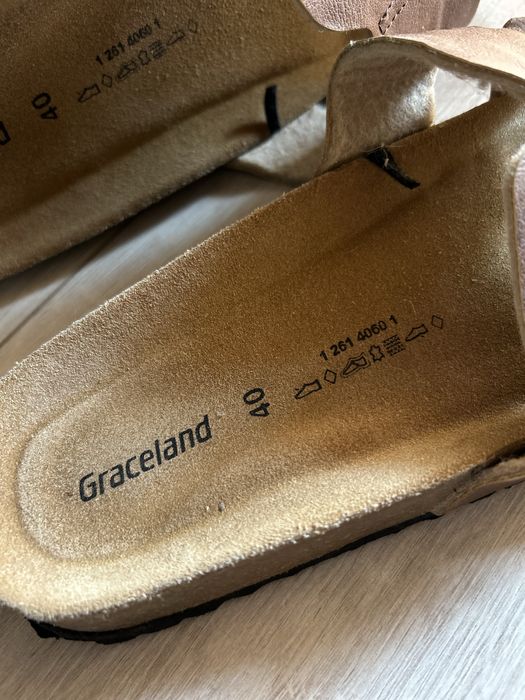 Шкіряні шльопанці (слайдери) Graceland 40р