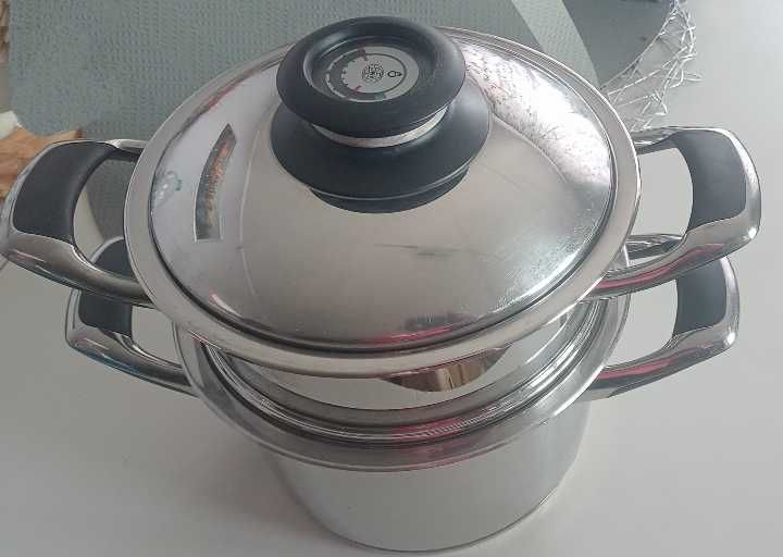 Garnek indukcja AMC poj.4 l z sitkiem na parze