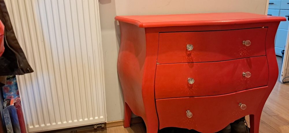 komoda rokoko w styl ludwikowski czerwona komoda glamour brzuchata