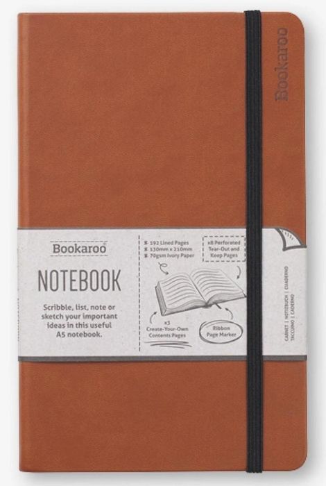 Bookaroo Notatnik Journal A5 - Brązowy IF folia,134x221 mm