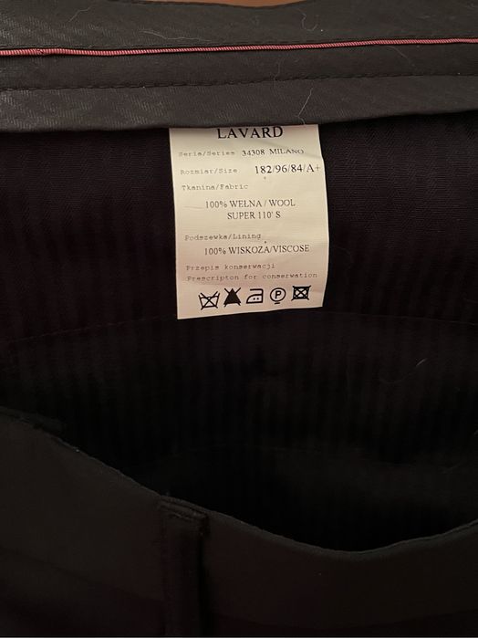 Garnitur ślubny 100% wełna Lavard + dodatki