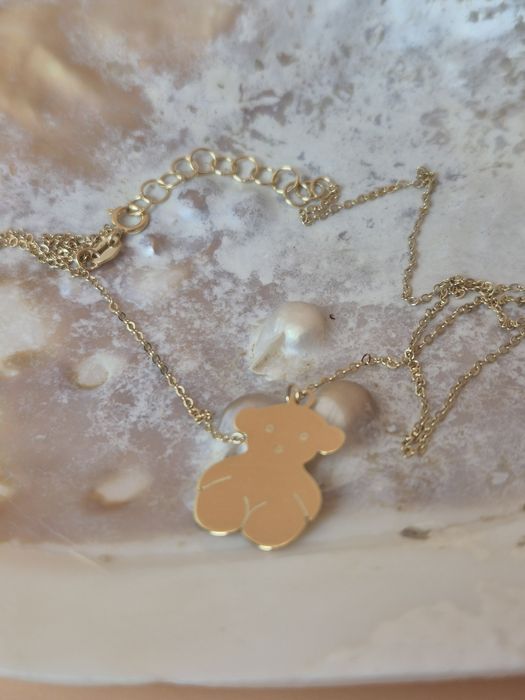 Złoty łańcuszek celebrytka miś typu Tous gładki p. 585