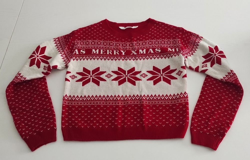 Sweter świąteczny dziewczęcy 146/152 H&M