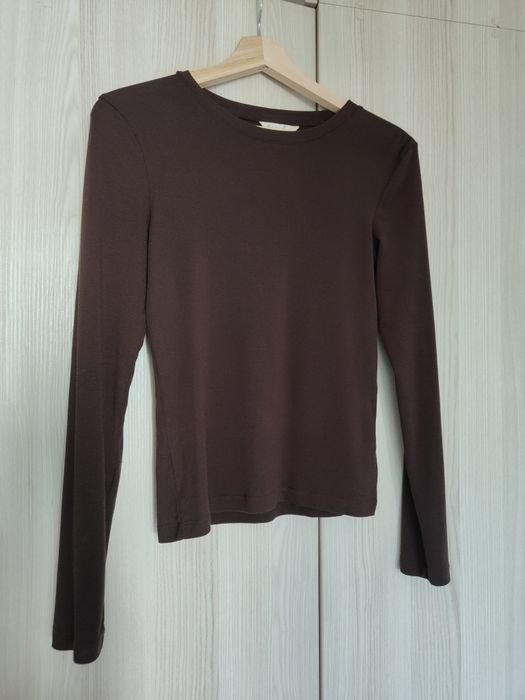 Brązowy longsleeve z dodatkiem wełny, Mohito S