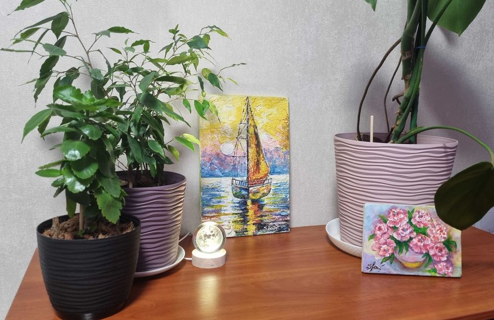 Картина "Кораблик" холст, акрил, на підрамнику  20х30 см