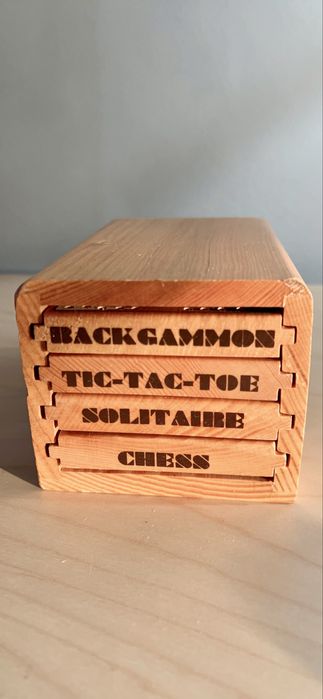 Conjunto de três jogos tradicionais em madeira