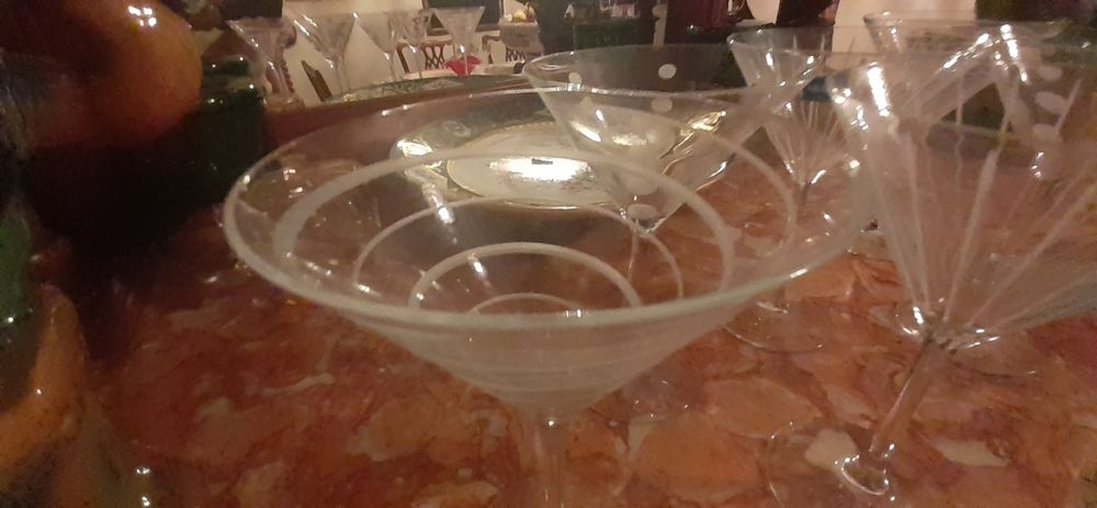 Oito luxuosas taças de Champanhe-Cristal