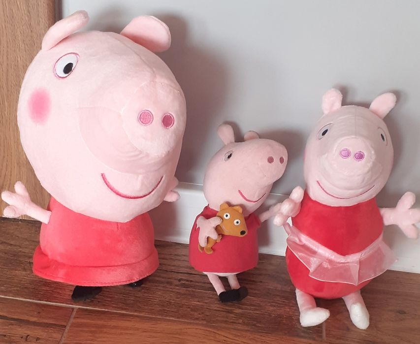 Świnka Peppa x3 maskotka komplet