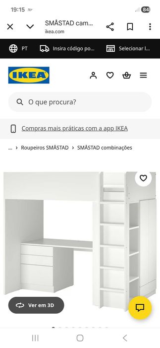 Beliche com roupeiro e secretária