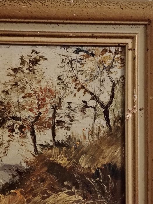 Pintura a óleo em platex anos 40