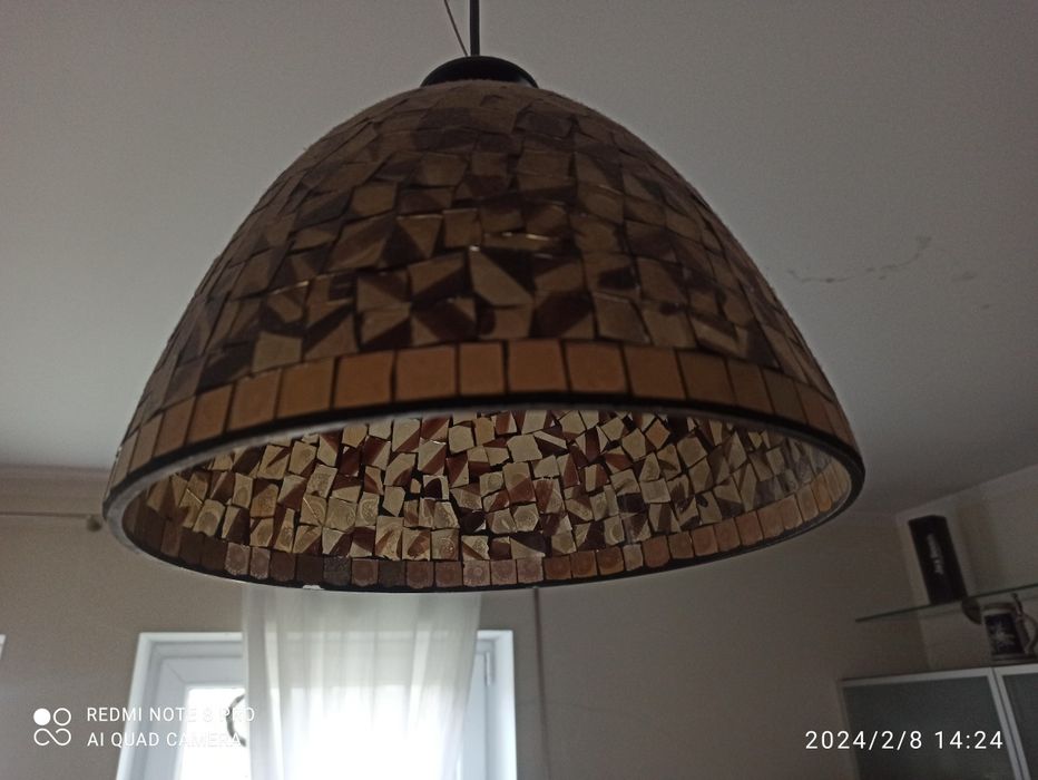 Lampa witrażowe  mleczna- czekolada