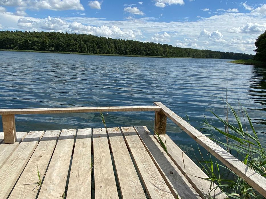 Wolne domki nad jeziorem Chojno, kominek, własna linia brzegowa, las, camping przyczepy pole namiotowe, k Brodnicy