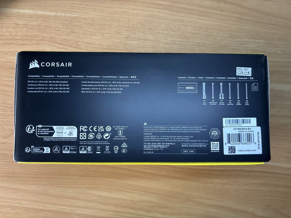 Fonte Alimentação Corsair Rm850x White Shift Series 850W