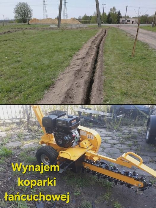 Wynajem koparki łańcuchowej bruzdownicy Transport gratis