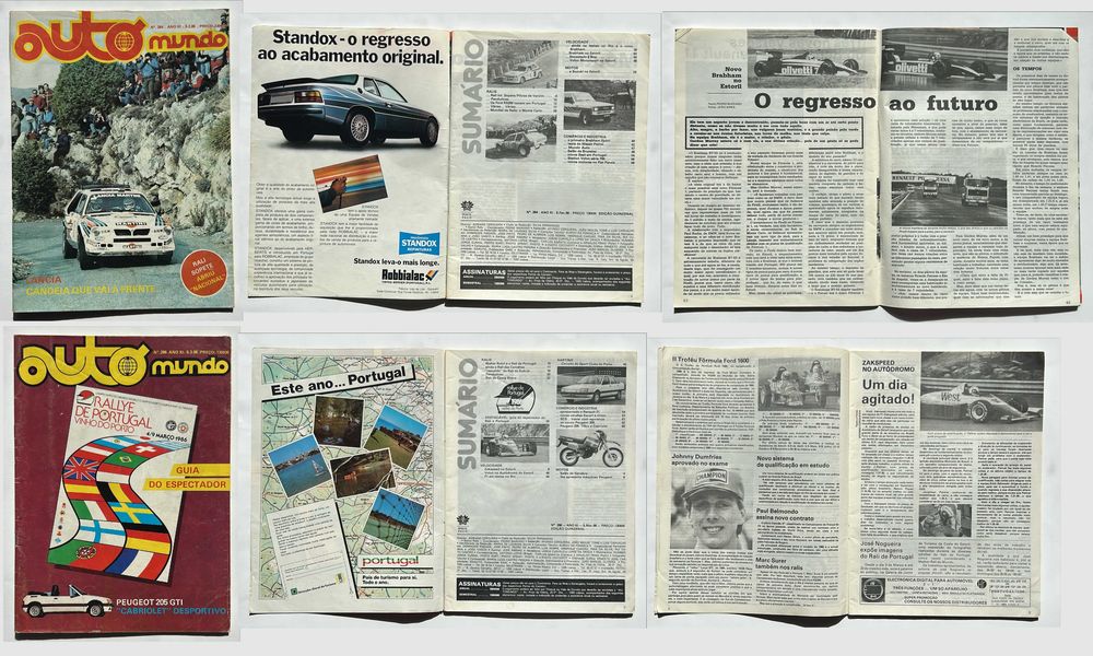 Coleção de revistas Auto Mundo de 1986