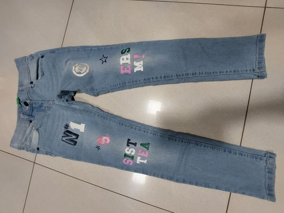 Spodnie jeans elastyczne 146 152 miękkie Benetton
