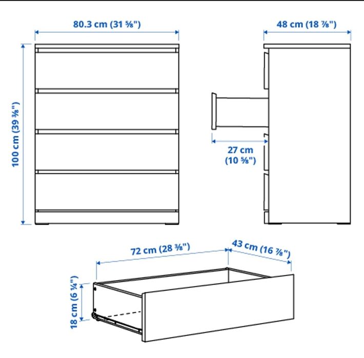Cómoda 4gavetas MALM IKEA