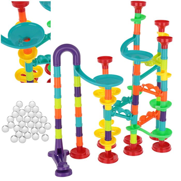 LT353 NOWY TOR KULKOWY kulodrom z wyrzutnią kulek 113el zjeżdżalnia