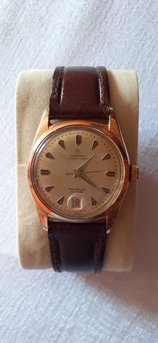 Zegarek ONSA SUPER AUTOMATIC 25 JEWELS Złoty au-20 antyk.