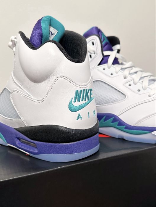 Оригінал Кросівки Air Jordan 5 Retro OG Grape Джордан білі шкіряні