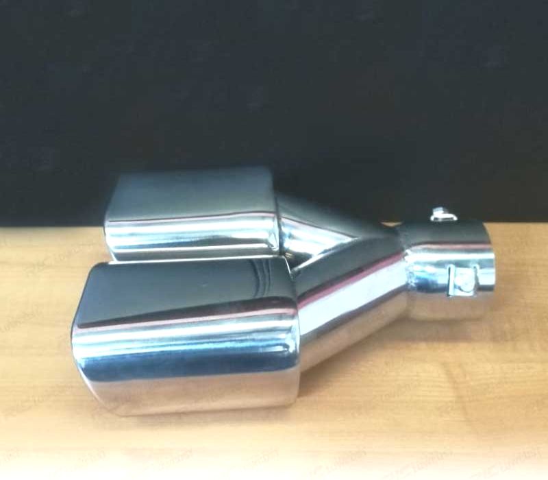 PONTEIRA DE ESCAPE DUPLA RECTANGULAR EM INOX UNIVERSAL