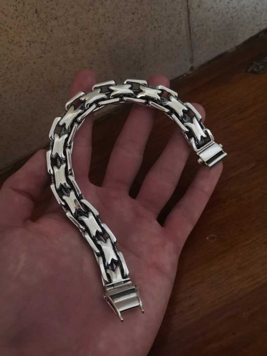 Срібний браслет 110г чоловічий, мужской серебряный браслет 925