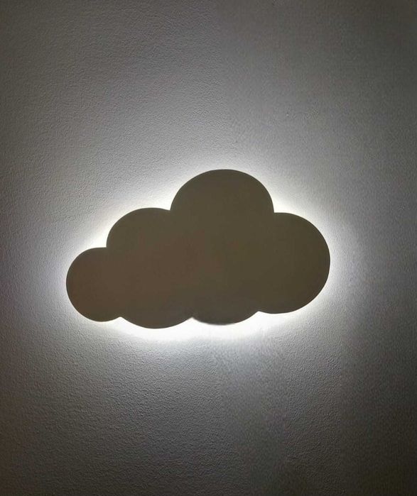 Nuvem decorativa e candeeiro de criança com luz led e sensor invisível