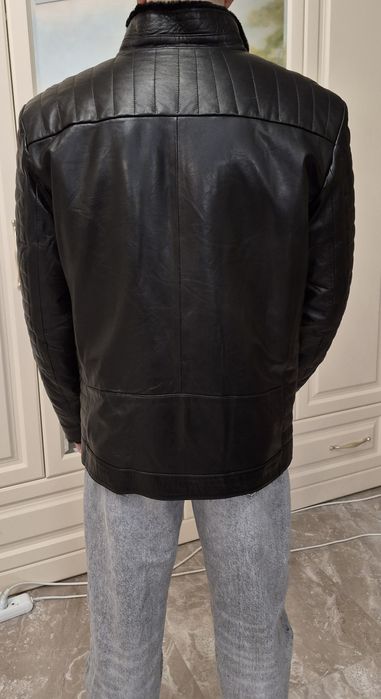 Куртка чоловіча стильна  на натуральному хутрі