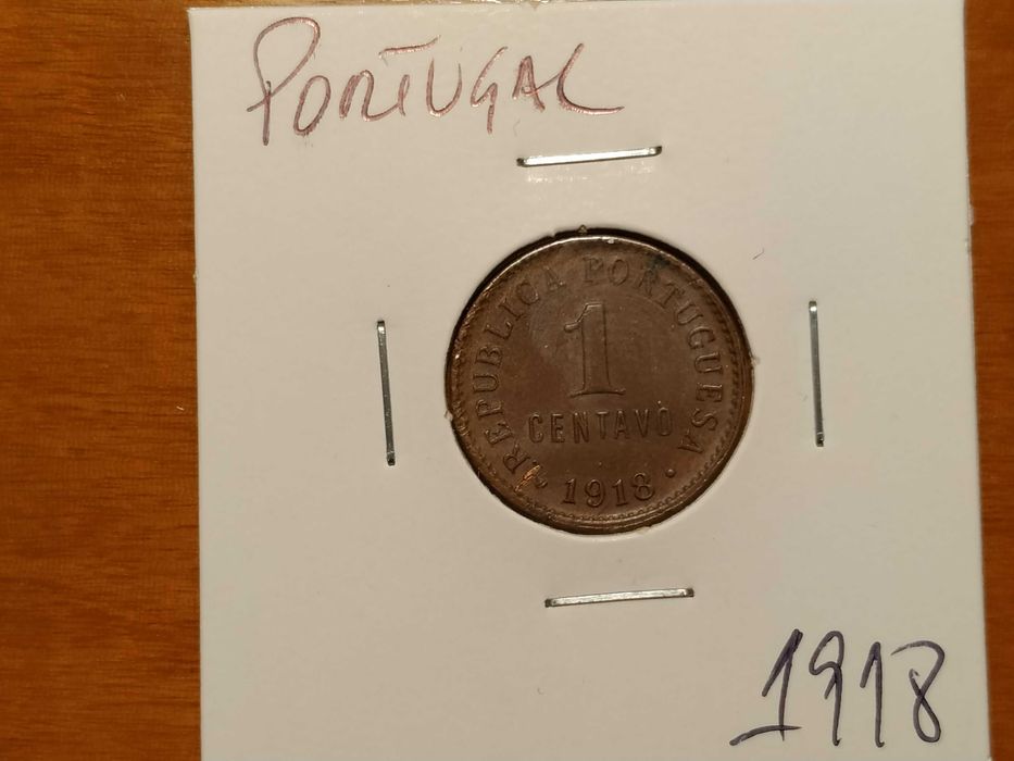 Portugal - moeda de 1 centavo de 1918
