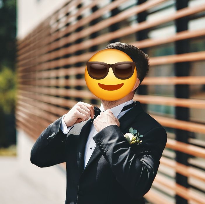 Smoking czarny wełniany z klapami Lancerto