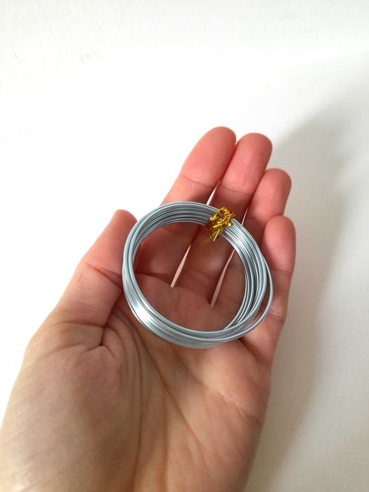 Arame de alumínio 1,5 mm azul-céu fabrico de bijuterias artesanatos