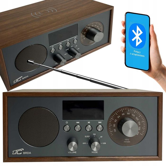 Radio Kuchenne biurkowe BLUETOOTH akumulator ładowarka indukcyjna
