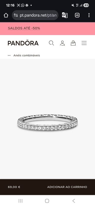 Anel pandora original