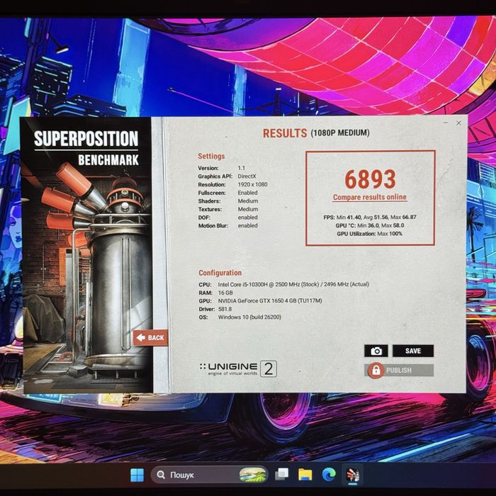 Ігровий ноутбук Acer Nitro Gtx 1650, i5 10300, 144Hz