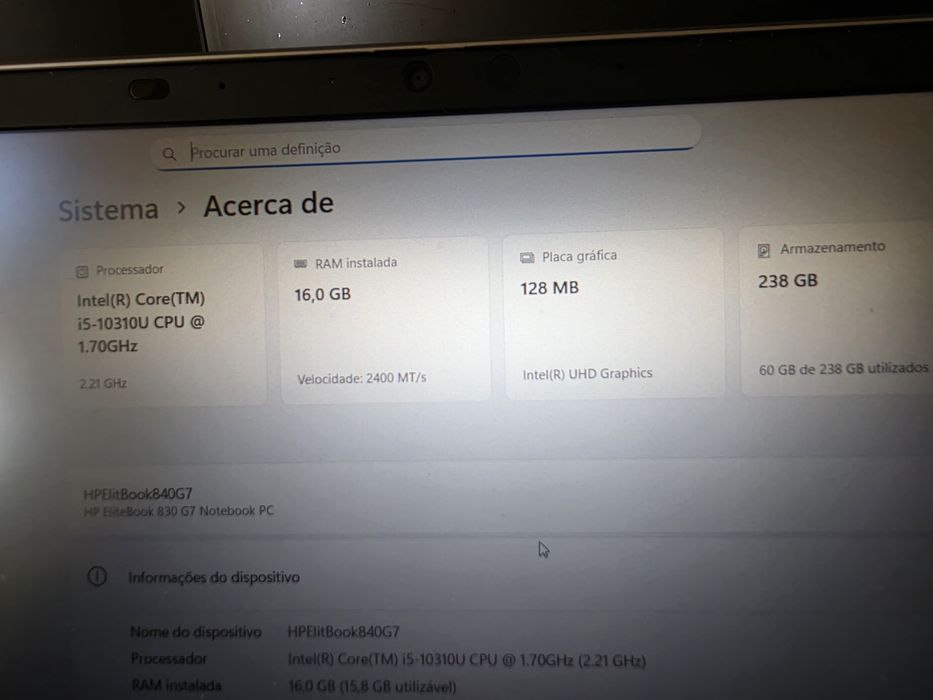 Portatil HP 10ª geracao