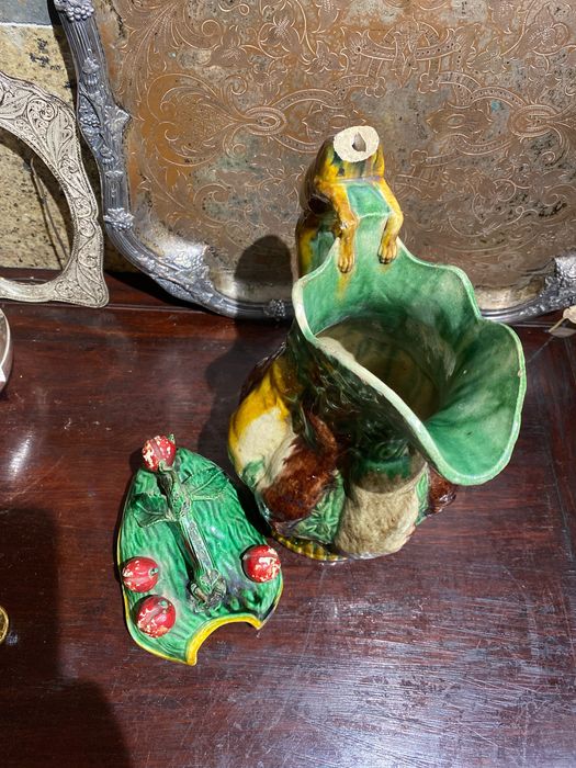 Jarro Caldas da Rainha Séc XIX 28 cm Marcado Herculano Elias “Mestre”