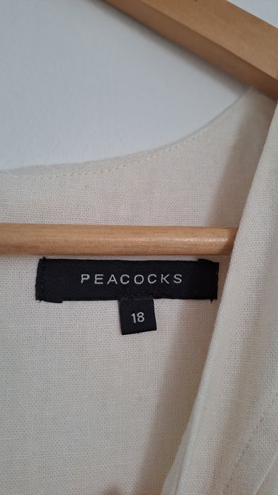 Sukienka lniana wiskozowa letnia bez rękawów  Peacocks